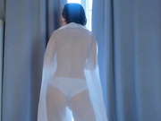 Jeanfrancoa show tits in transparent curtain 2