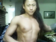 Nude Asian FBB perfect pecs